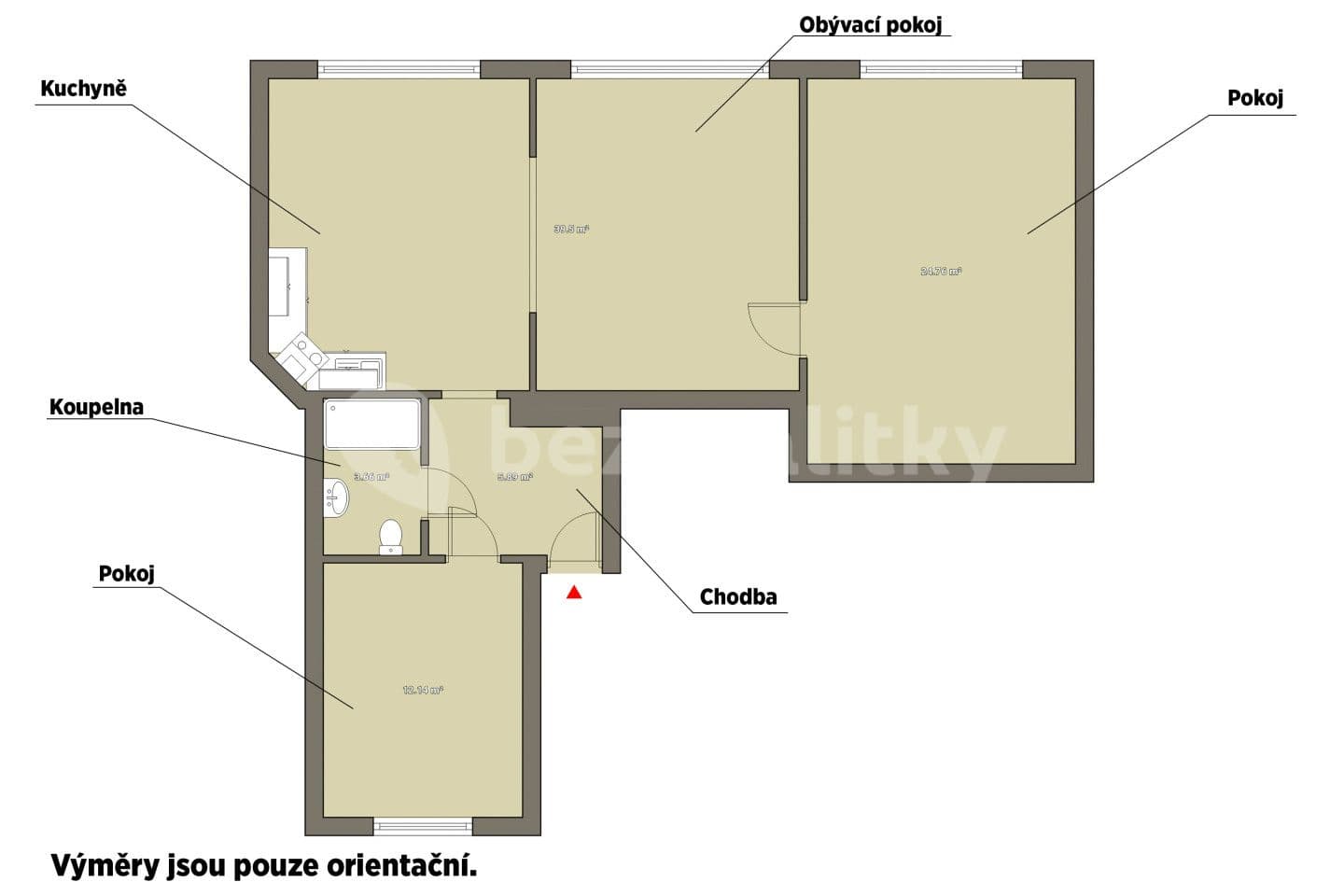 Predaj bytu 3-izbový 90 m², Mírové nám., Písek, Jihočeský kraj