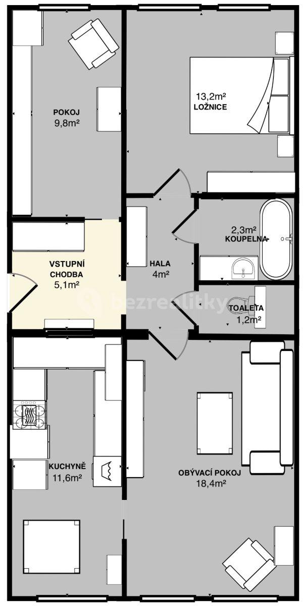 Predaj bytu 3-izbový 66 m², Brodského, Praha, Praha