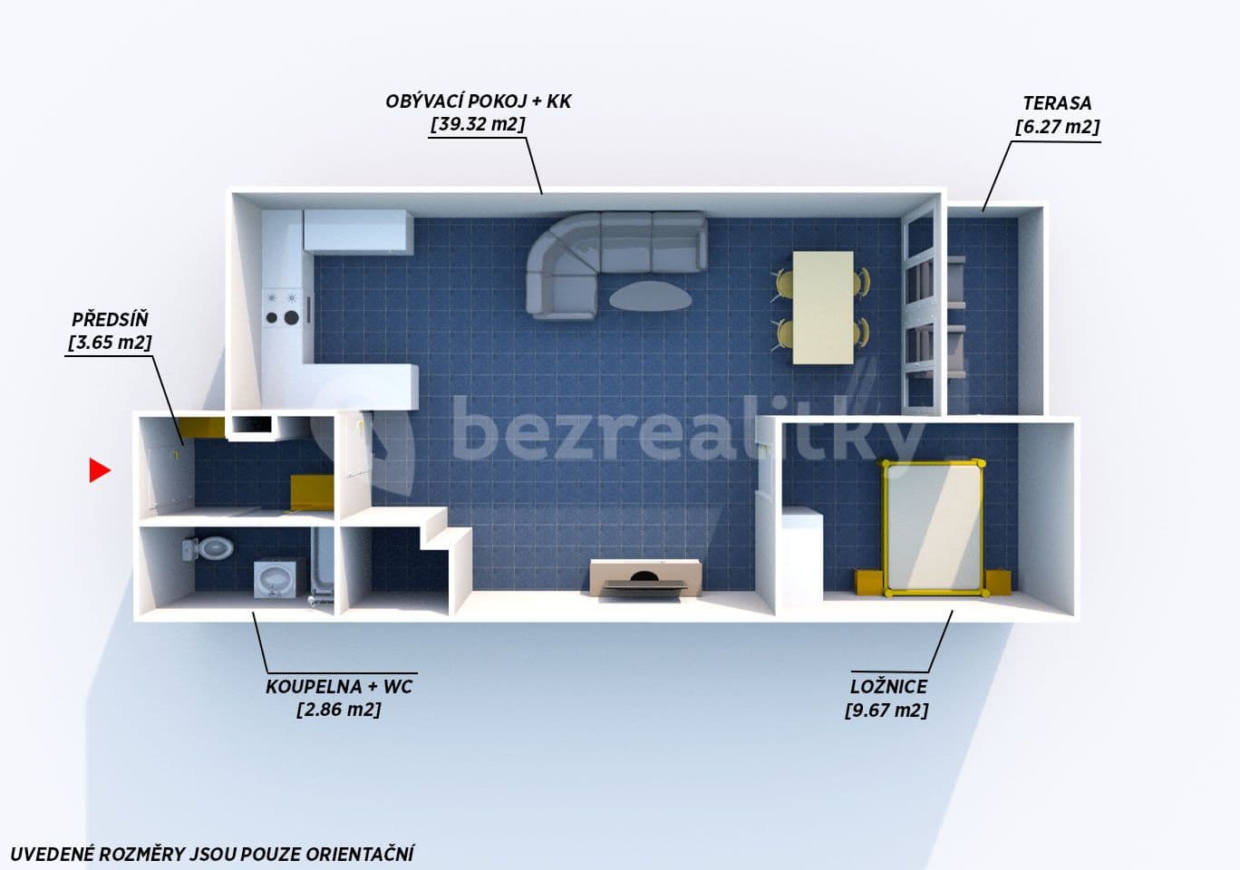 Predaj bytu 2-izbový 55 m², Plzeňská, Králův Dvůr, Středočeský kraj