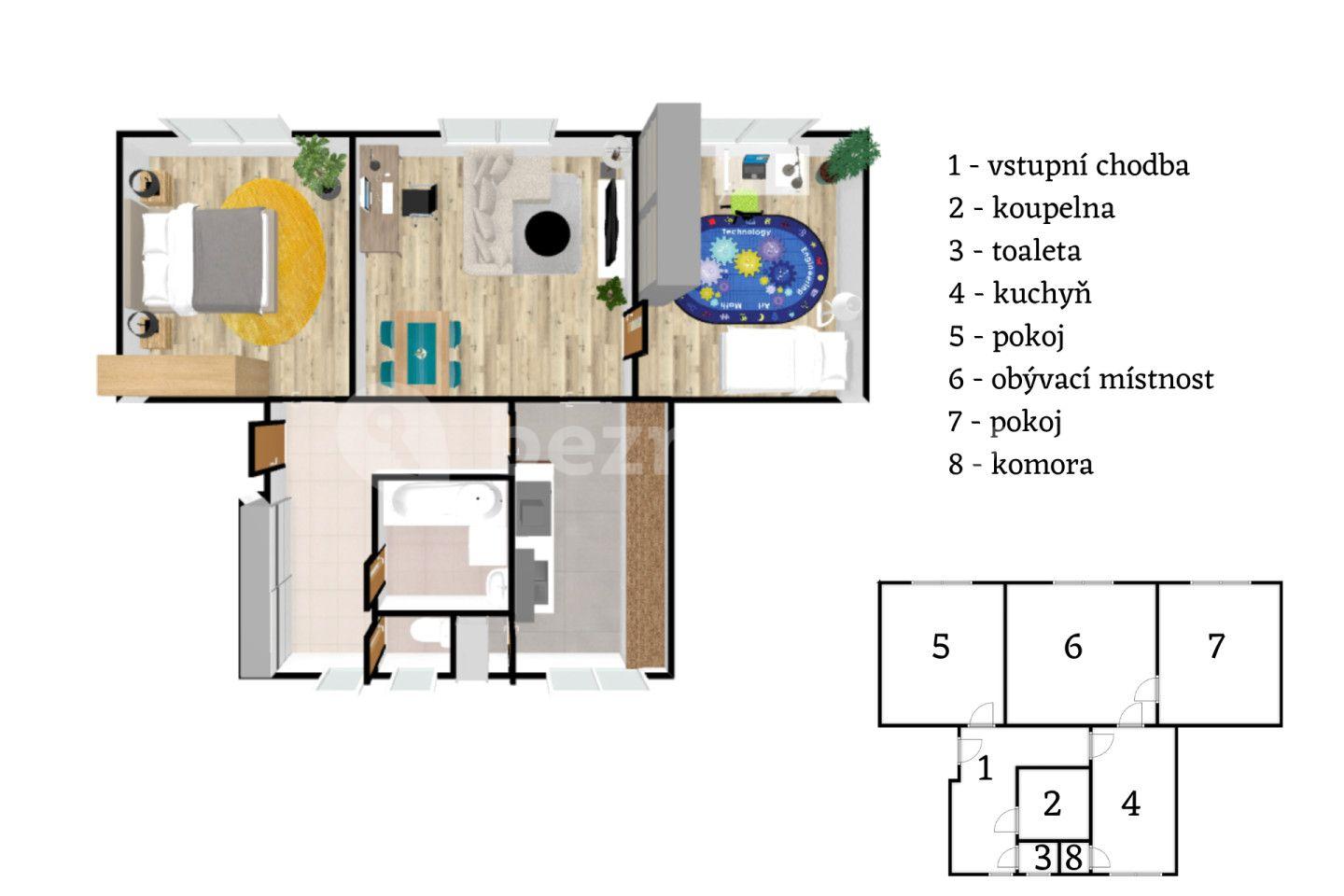 Predaj bytu 3-izbový 70 m², Ve dvojdomkách, Stochov, Středočeský kraj