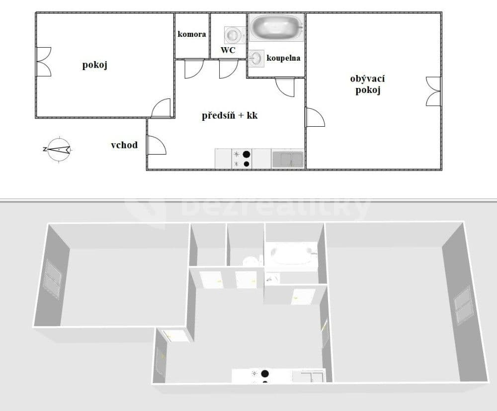 Prenájom bytu 3-izbový 57 m², Za Poštou, Praha, Praha Prenájom bytu 3-izbový 57 m², Za Poštou, Praha, Praha