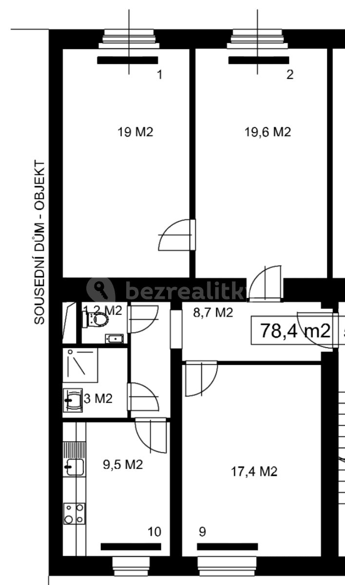 Prenájom bytu 3-izbový 78 m², Svatoslavova, Praha, Praha Prenájom bytu 3-izbový 78 m², Svatoslavova, Praha, Praha