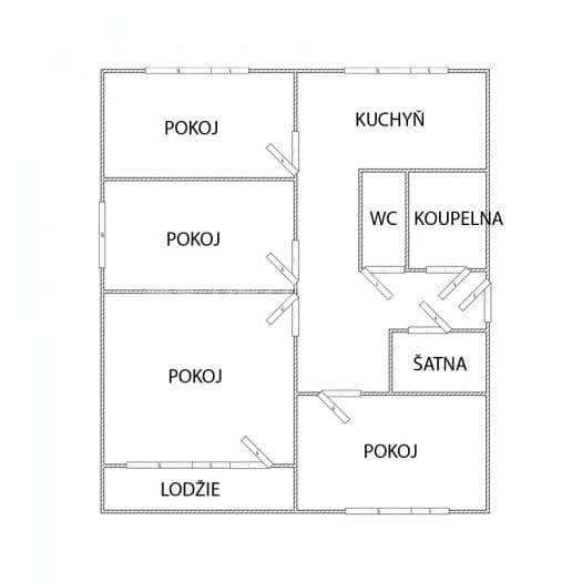Predaj bytu 4-izbový 78 m², Písečná, Chomutov, Ústecký kraj