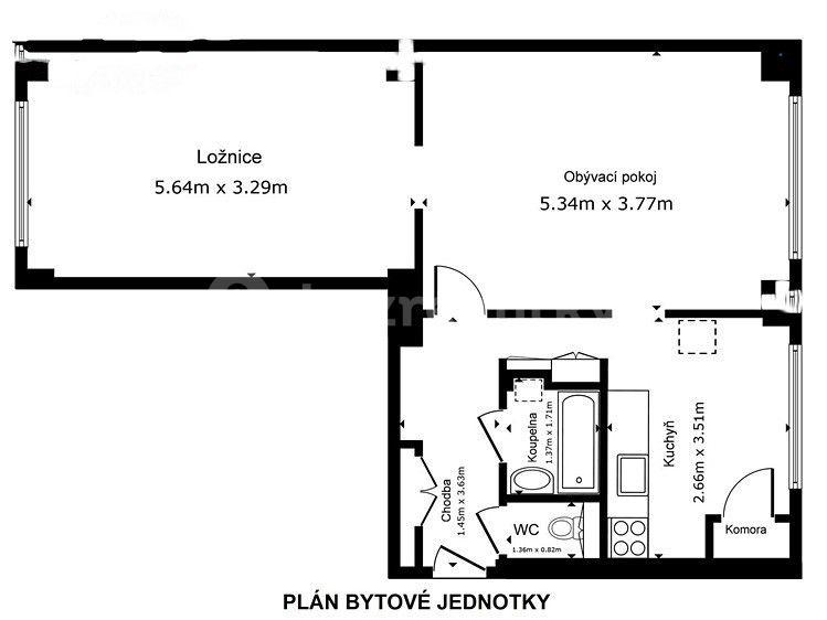 Prenájom bytu 2-izbový 55 m², nám. Mládežníků, Kralupy nad Vltavou, Středočeský kraj