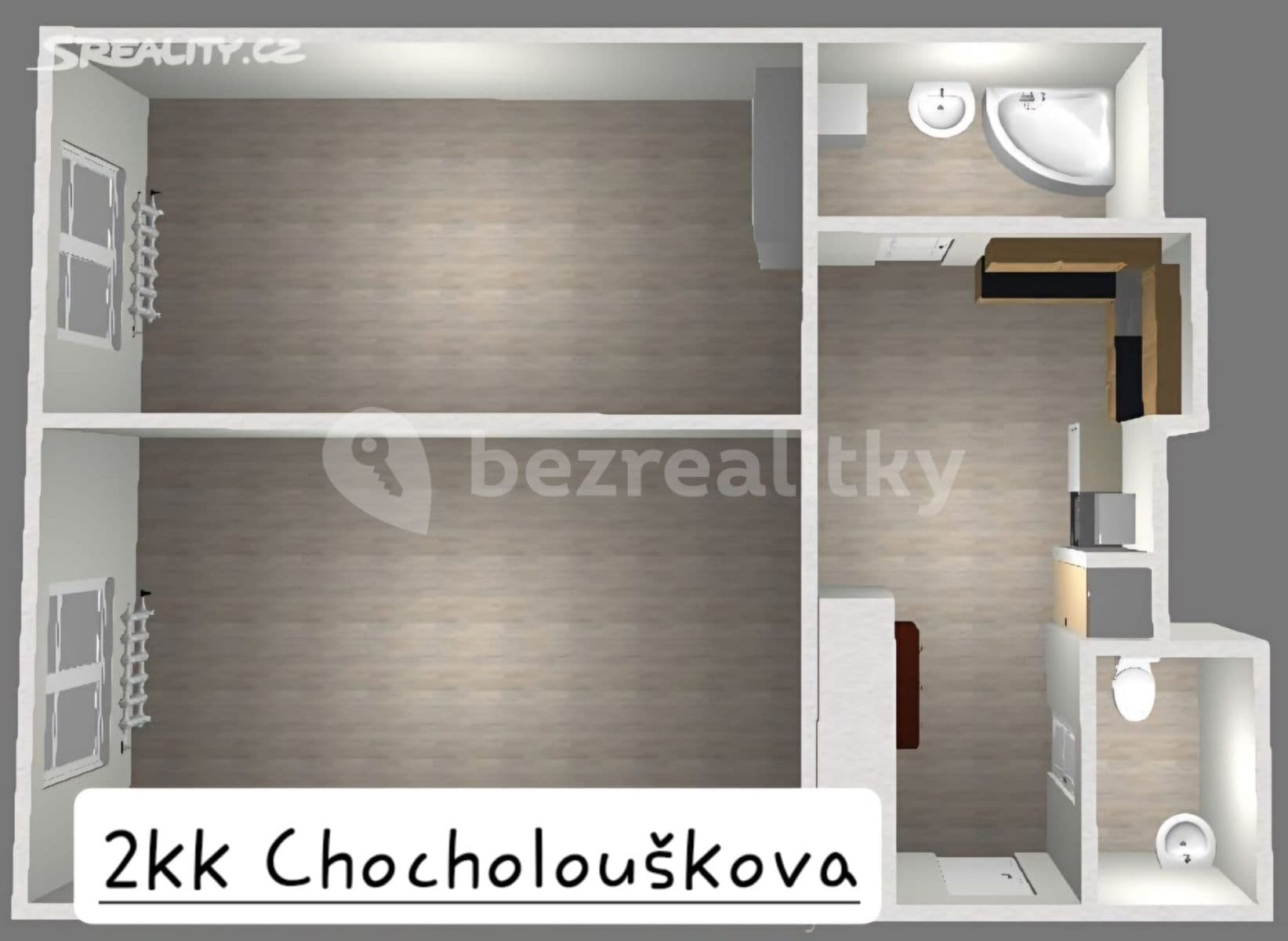 Prenájom bytu 2-izbový 16 m², Chocholouškova, Praha, Praha Prenájom bytu 2-izbový 16 m², Chocholouškova, Praha, Praha