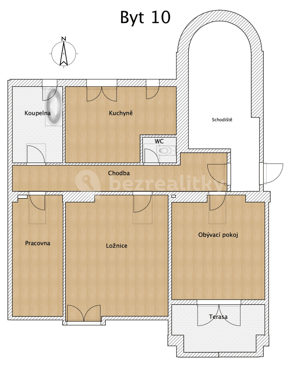 Prenájom bytu 3-izbový 72 m², Konšelská, Praha, Praha