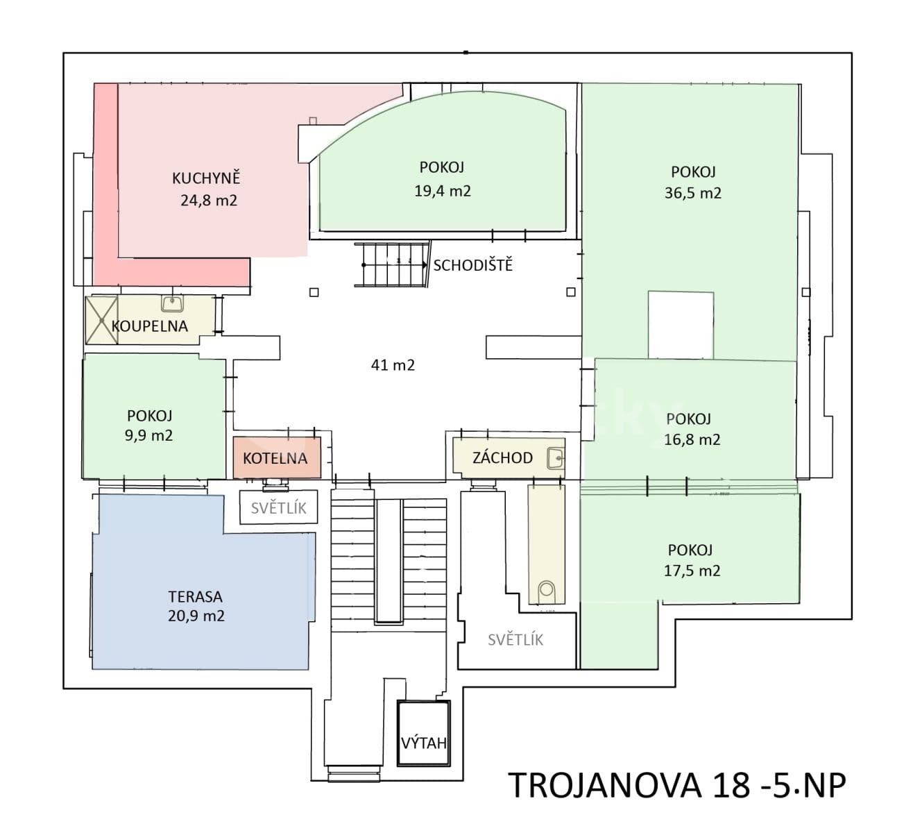 Prenájom bytu 7-izbový 250 m², Trojanova, Praha, Praha Prenájom bytu 7-izbový 250 m², Trojanova, Praha, Praha