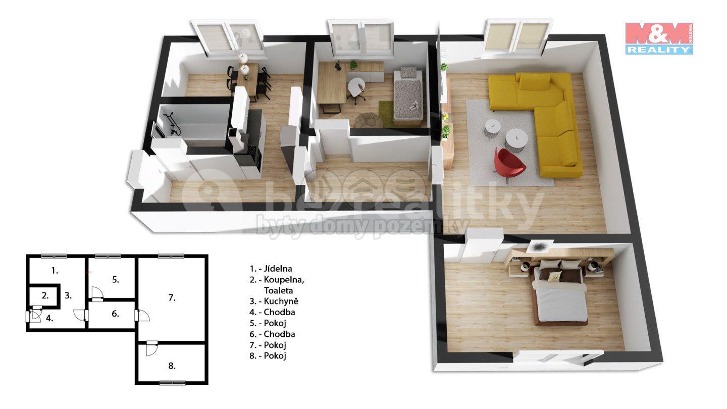 Predaj bytu 3-izbový 72 m², Na Bílé husi, Blatná, Jihočeský kraj