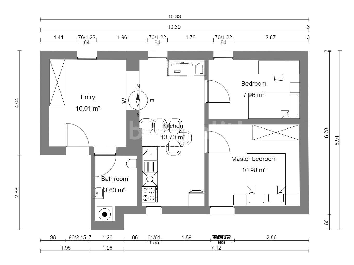Prenájom bytu 3-izbový 60 m², Pražská, Unhošť, Středočeský kraj