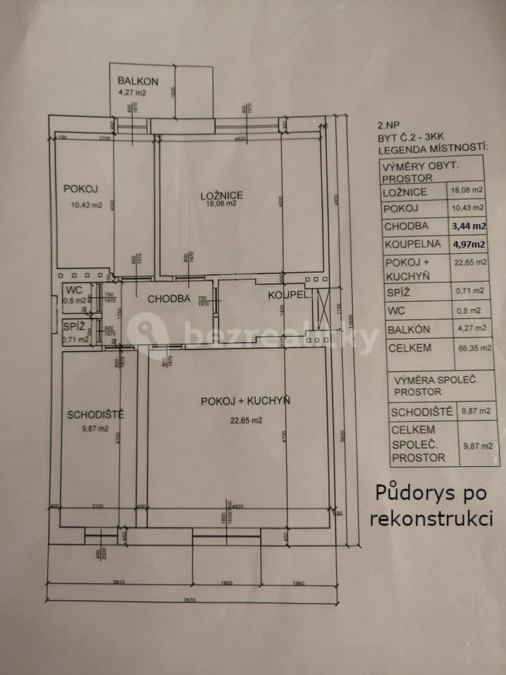 Predaj bytu 3-izbový 66 m², Mozolky, Brno, Jihomoravský kraj