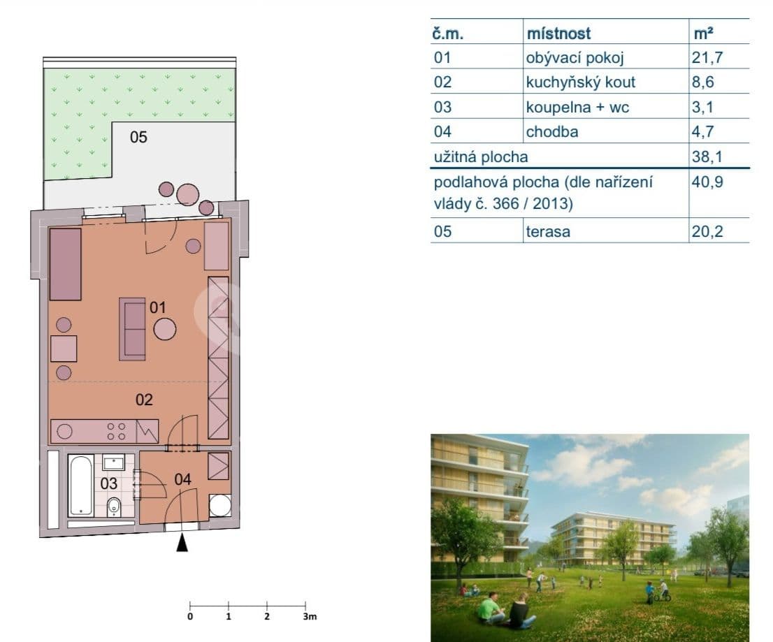 Prenájom bytu 1-izbový 41 m², Vrátnická, Praha, Praha Prenájom bytu 1-izbový 41 m², Vrátnická, Praha, Praha