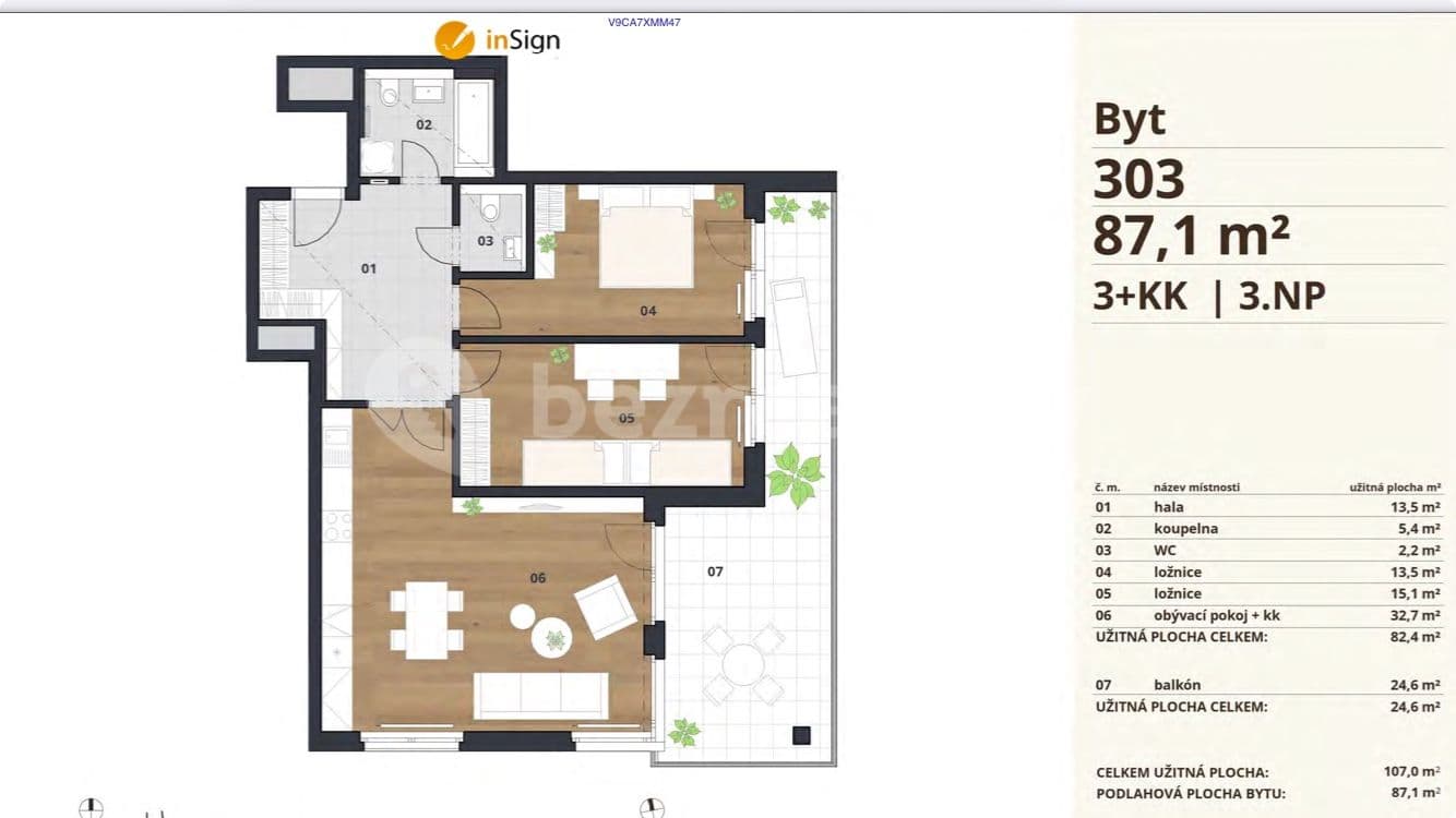 Prenájom bytu 3-izbový 87 m², K Červenému vrchu, Praha, Praha Prenájom bytu 3-izbový 87 m², K Červenému vrchu, Praha, Praha