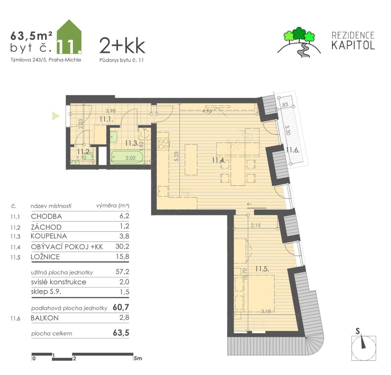 Prenájom bytu 2-izbový 65 m², Týmlova, Praha, Praha Prenájom bytu 2-izbový 65 m², Týmlova, Praha, Praha