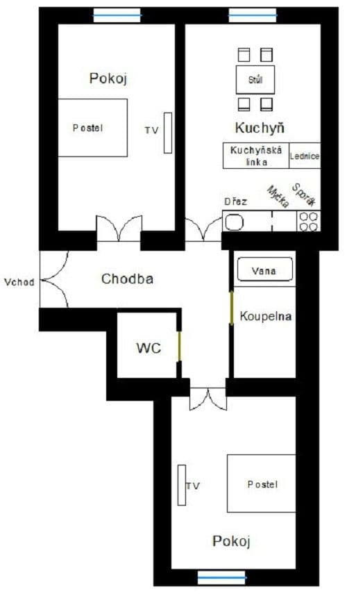 Prenájom bytu 79 m², Polská, Praha, Praha Prenájom bytu 79 m², Polská, Praha, Praha