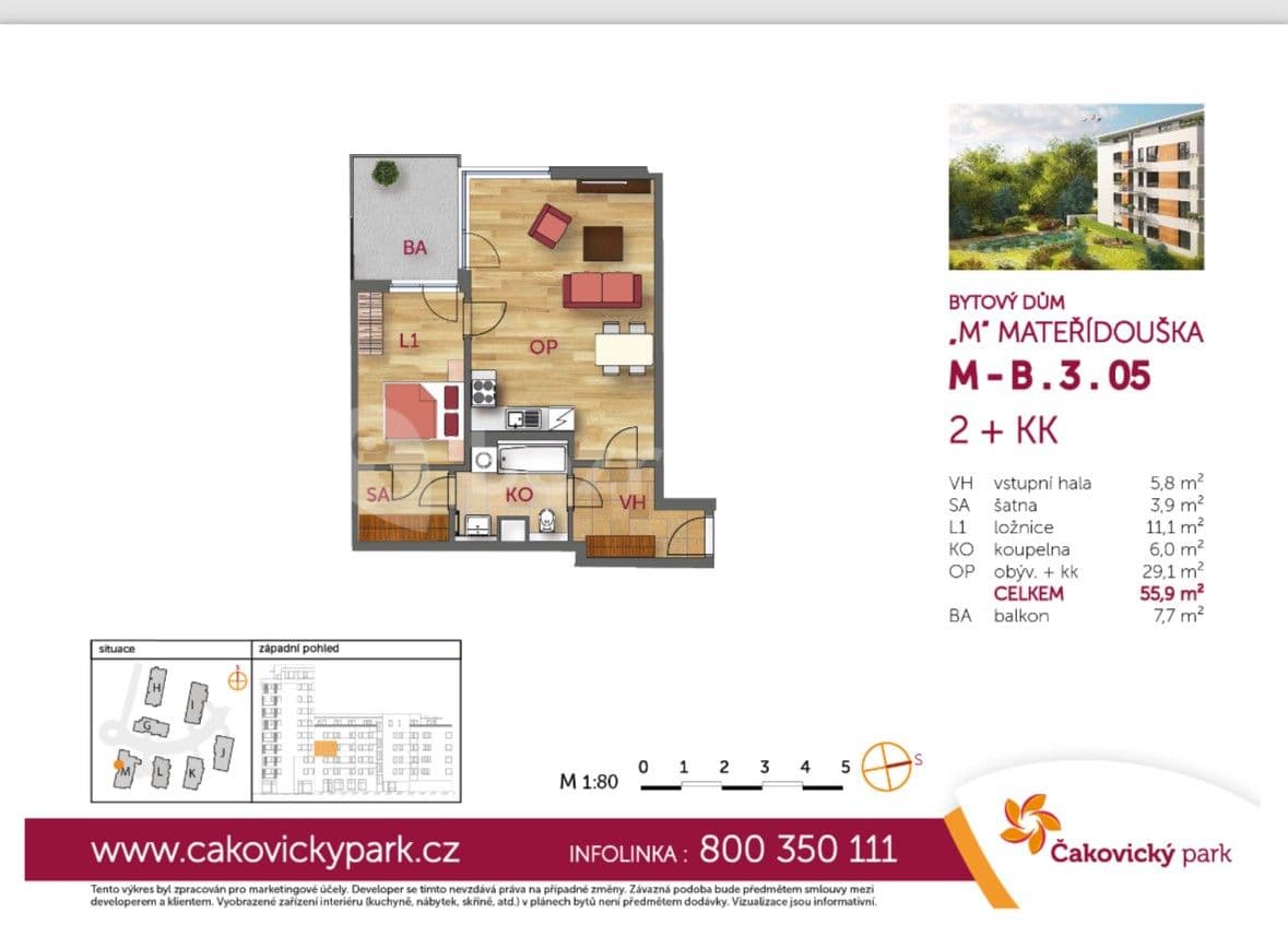 Prenájom bytu 2-izbový 56 m², Bermanova, Praha, Praha Prenájom bytu 2-izbový 56 m², Bermanova, Praha, Praha
