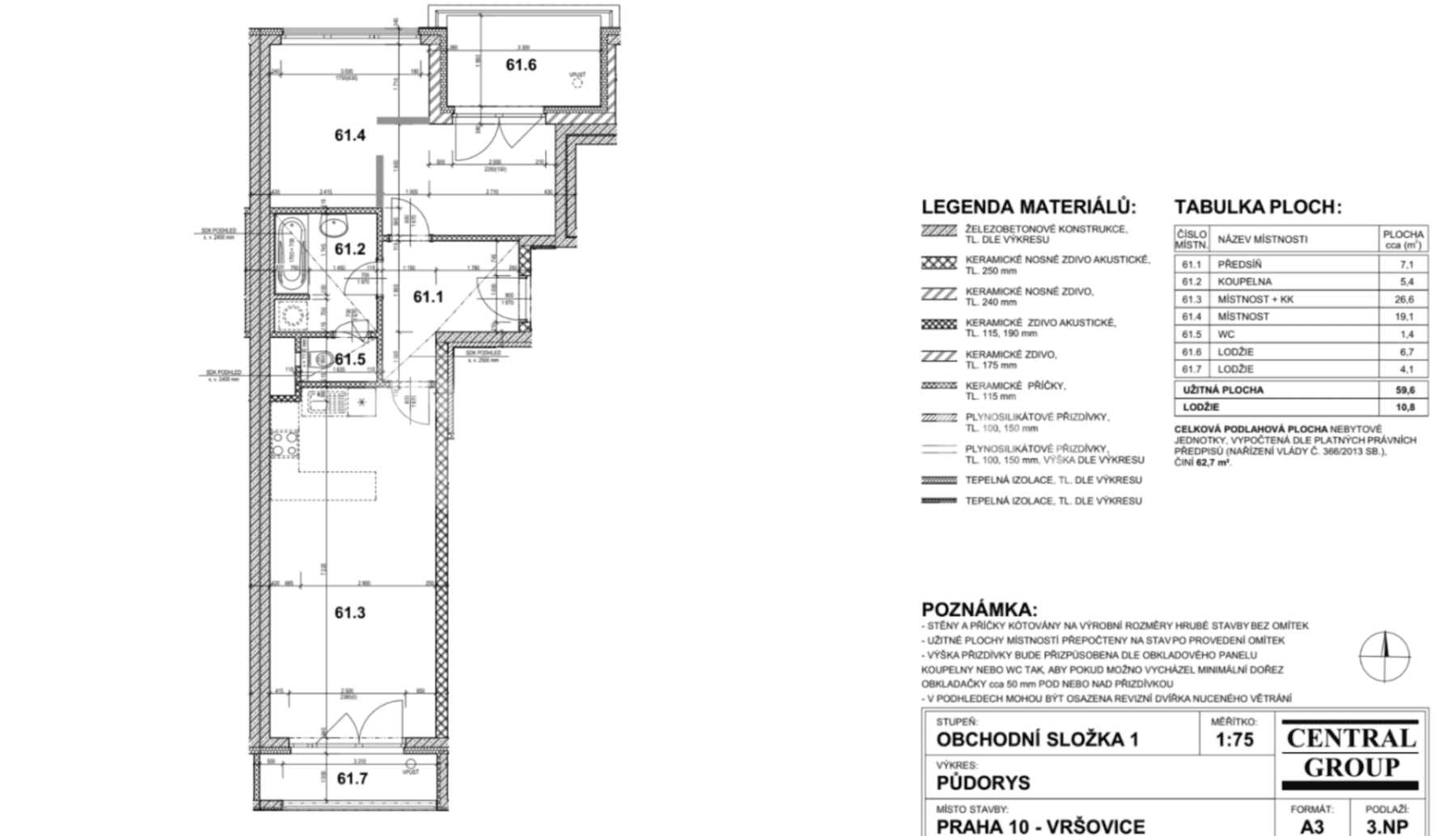Prenájom bytu 3-izbový 60 m², Petrohradská, Praha, Praha Prenájom bytu 3-izbový 60 m², Petrohradská, Praha, Praha