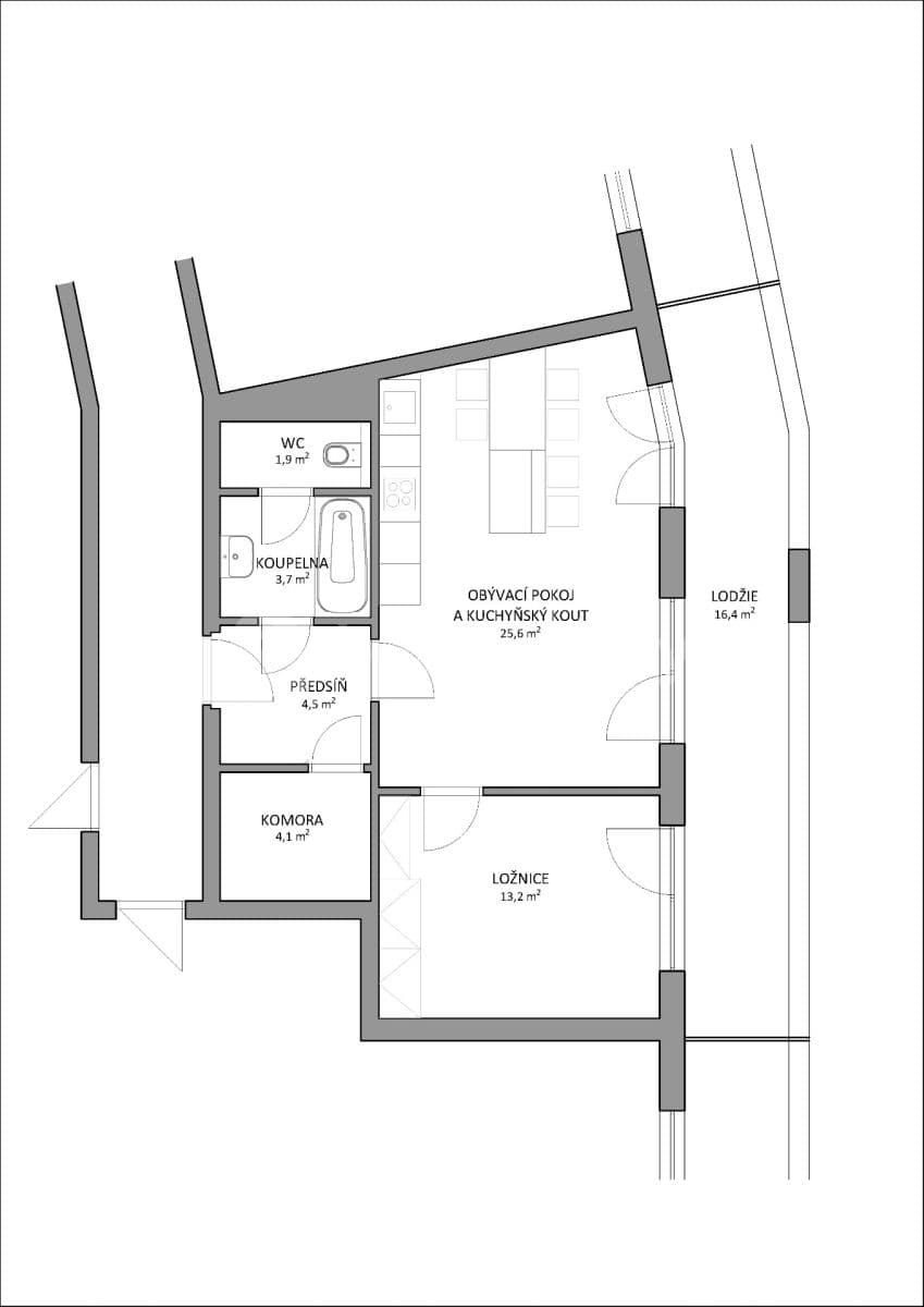 Prenájom bytu 2-izbový 53 m², Musílkova, Praha, Praha Prenájom bytu 2-izbový 53 m², Musílkova, Praha, Praha