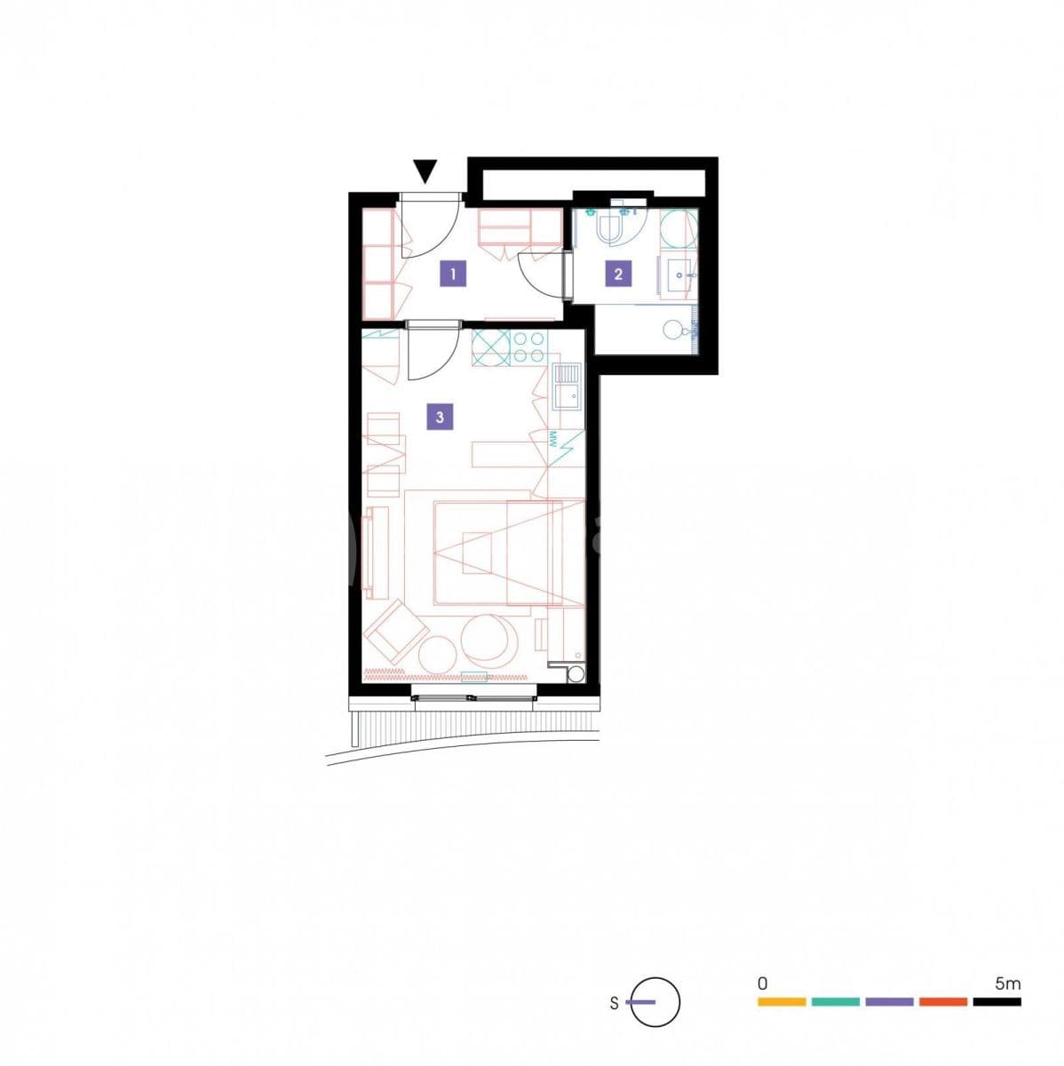 Prenájom bytu 1-izbový 31 m², Mukařovského, Praha, Praha Prenájom bytu 1-izbový 31 m², Mukařovského, Praha, Praha