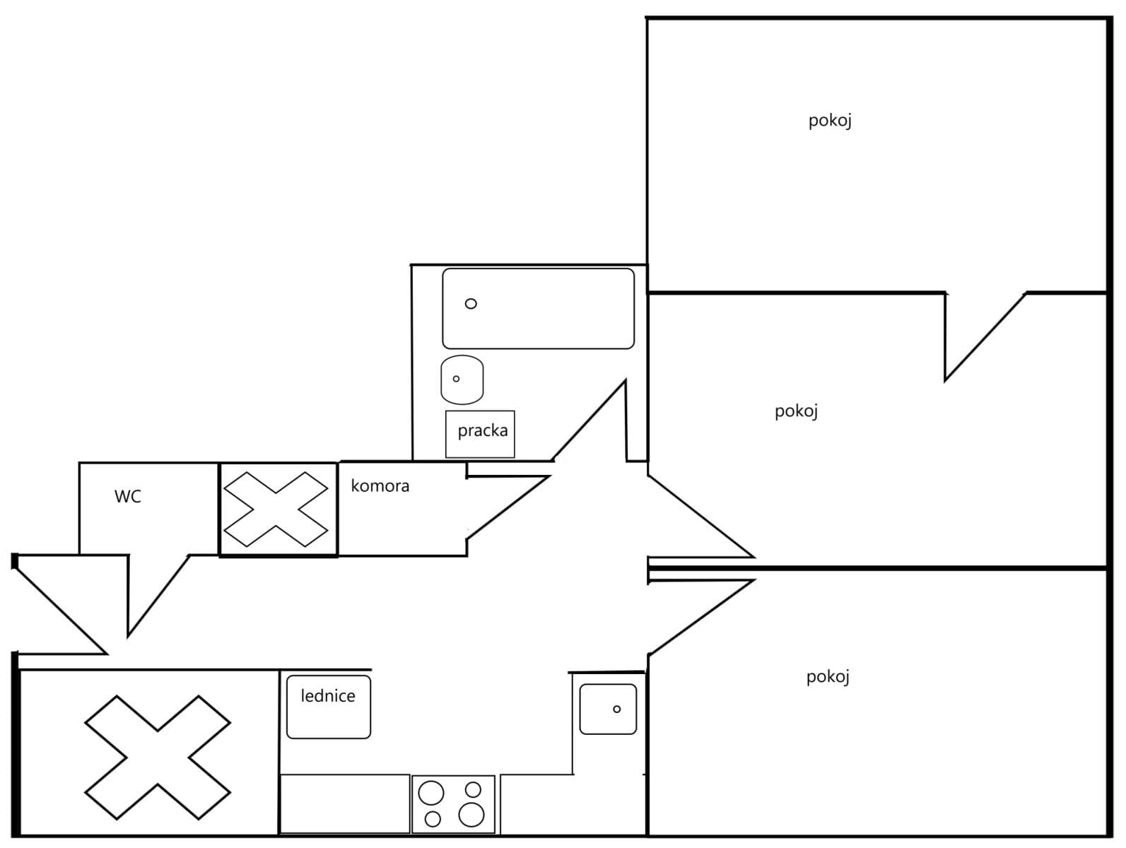 Prenájom bytu 72 m², Vrázova, Praha, Praha Prenájom bytu 72 m², Vrázova, Praha, Praha