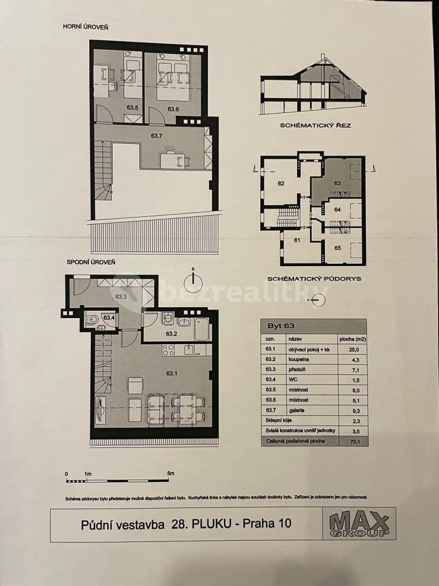 Prenájom bytu 3-izbový 70 m², 28. pluku, Praha, Praha Prenájom bytu 3-izbový 70 m², 28. pluku, Praha, Praha