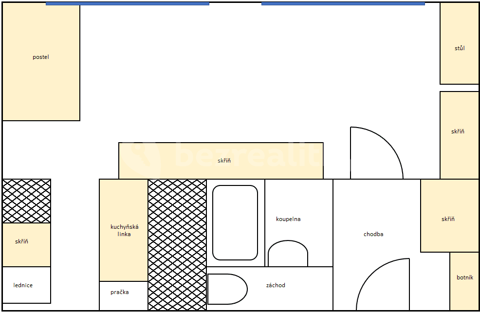 Prenájom bytu 1-izbový 31 m², Na Vrších, Praha, Praha Prenájom bytu 1-izbový 31 m², Na Vrších, Praha, Praha