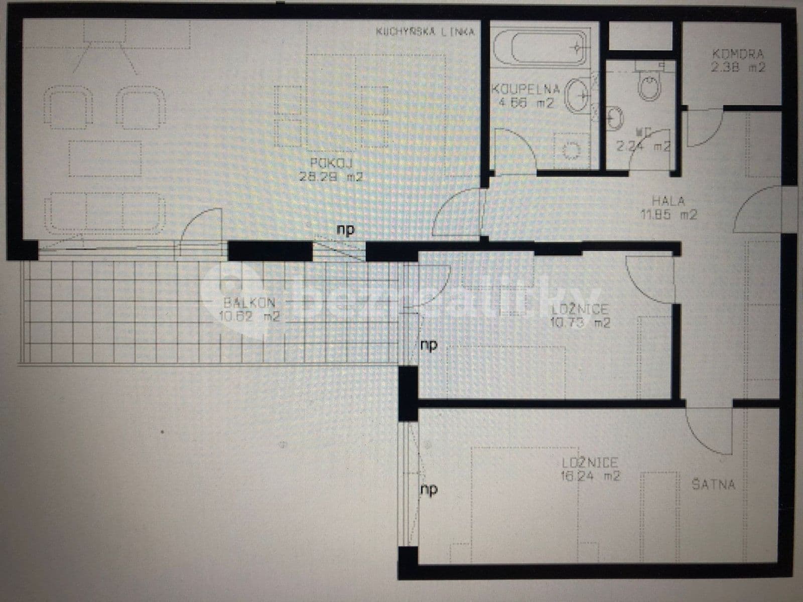 Prenájom bytu 3-izbový 76 m², Pod Harfou, Praha, Praha Prenájom bytu 3-izbový 76 m², Pod Harfou, Praha, Praha