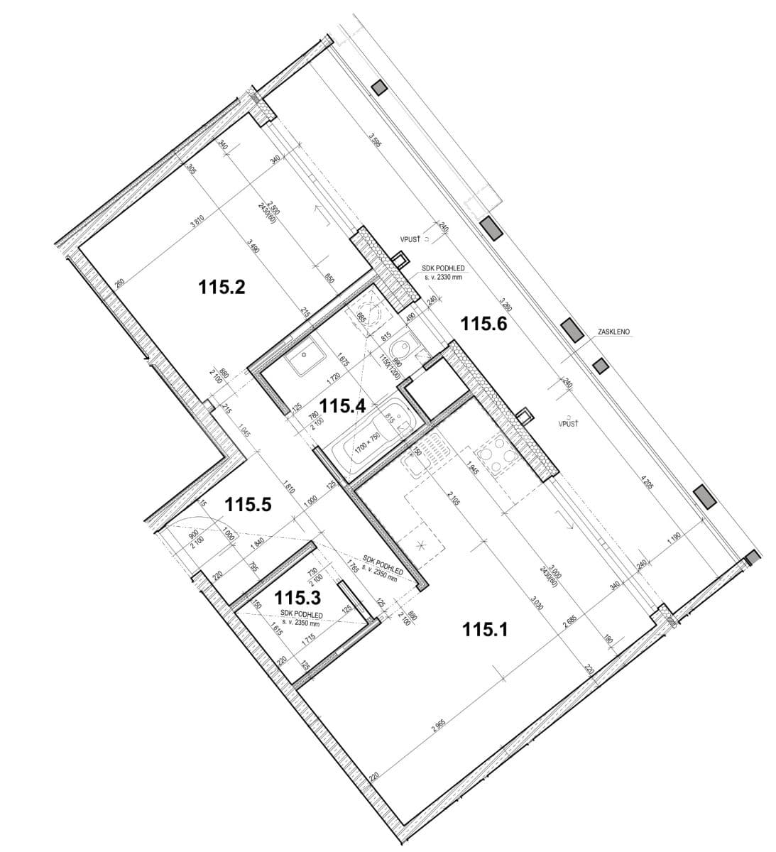 Prenájom bytu 2-izbový 56 m², Kurta Konráda, Praha, Praha Prenájom bytu 2-izbový 56 m², Kurta Konráda, Praha, Praha