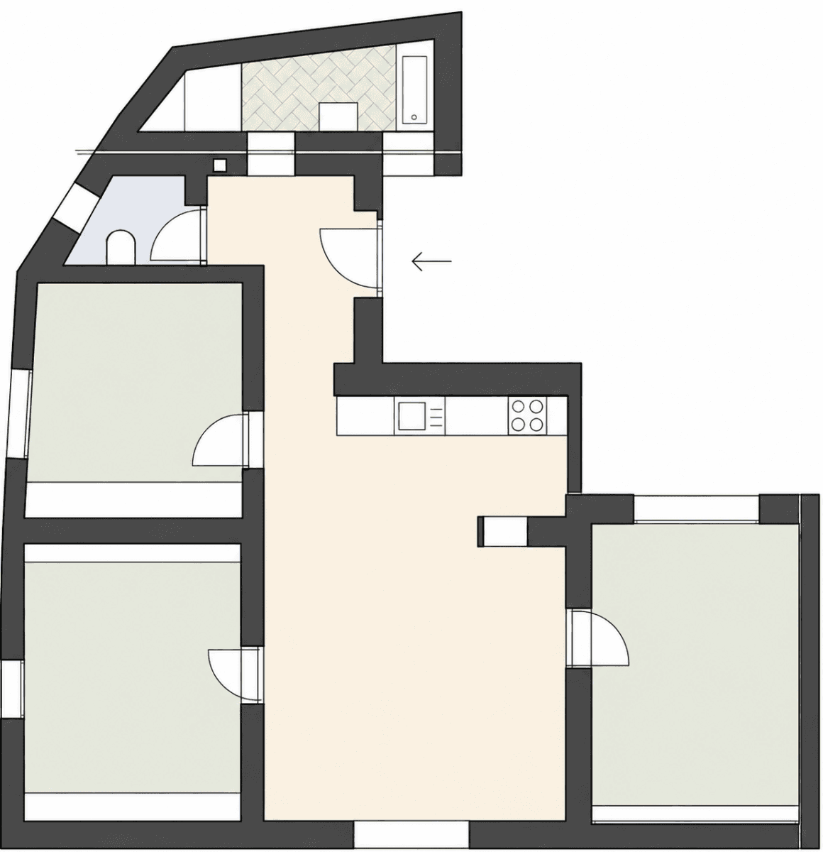 Prenájom bytu 4-izbový 82 m², Záběhlická, Praha, Praha Prenájom bytu 4-izbový 82 m², Záběhlická, Praha, Praha