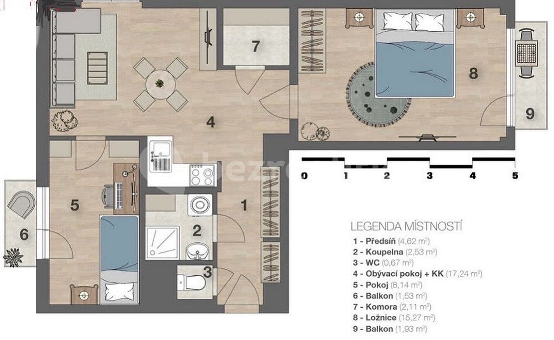 Prenájom bytu 3-izbový 50 m², U Blaženky, Praha, Praha Prenájom bytu 3-izbový 50 m², U Blaženky, Praha, Praha
