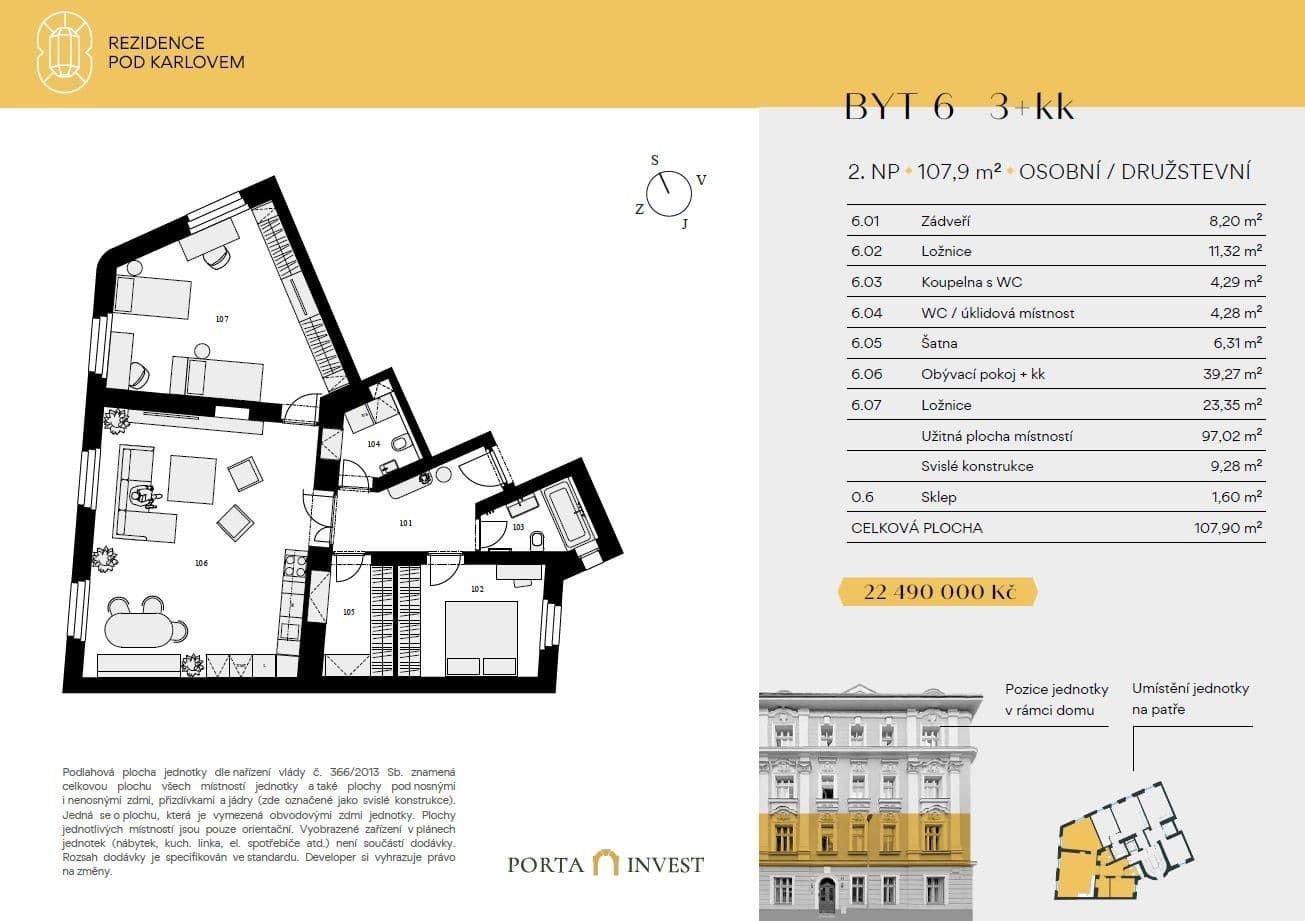 Predaj bytu 3-izbový 106 m², Pod Karlovem, Praha, Praha Predaj bytu 3-izbový 106 m², Pod Karlovem, Praha, Praha