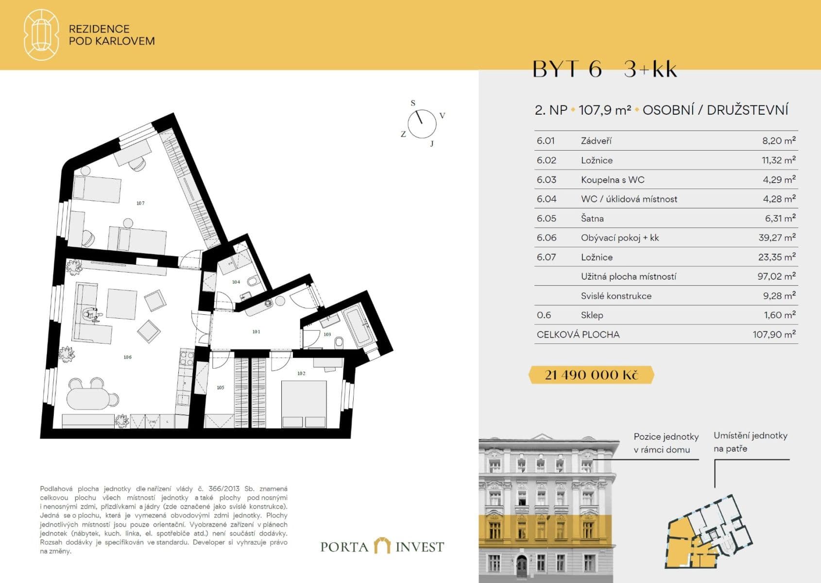 Predaj bytu 3-izbový 106 m², Pod Karlovem, Praha, Praha Predaj bytu 3-izbový 106 m², Pod Karlovem, Praha, Praha