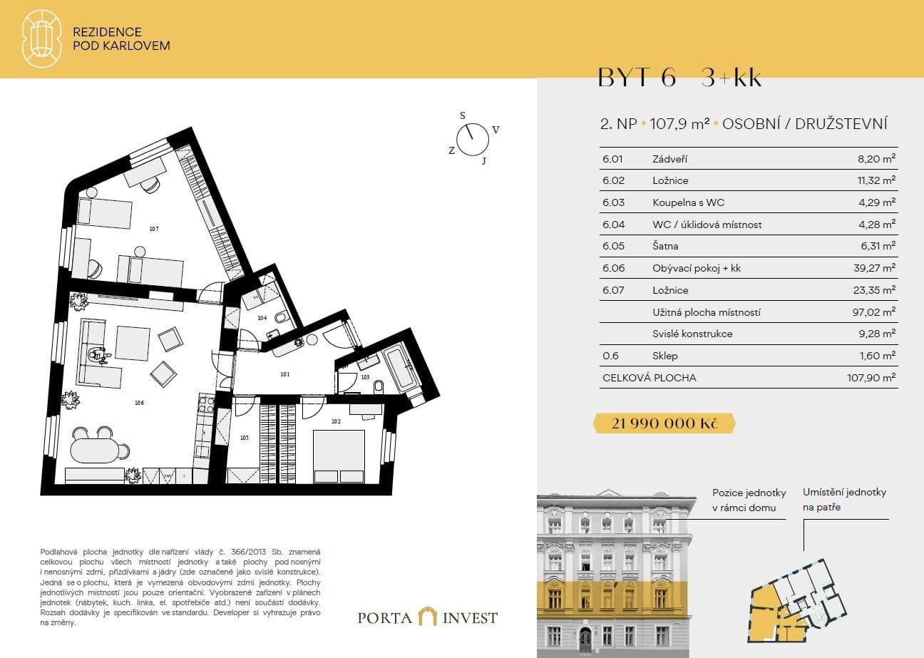 Predaj bytu 3-izbový 106 m², Pod Karlovem, Praha, Praha Predaj bytu 3-izbový 106 m², Pod Karlovem, Praha, Praha