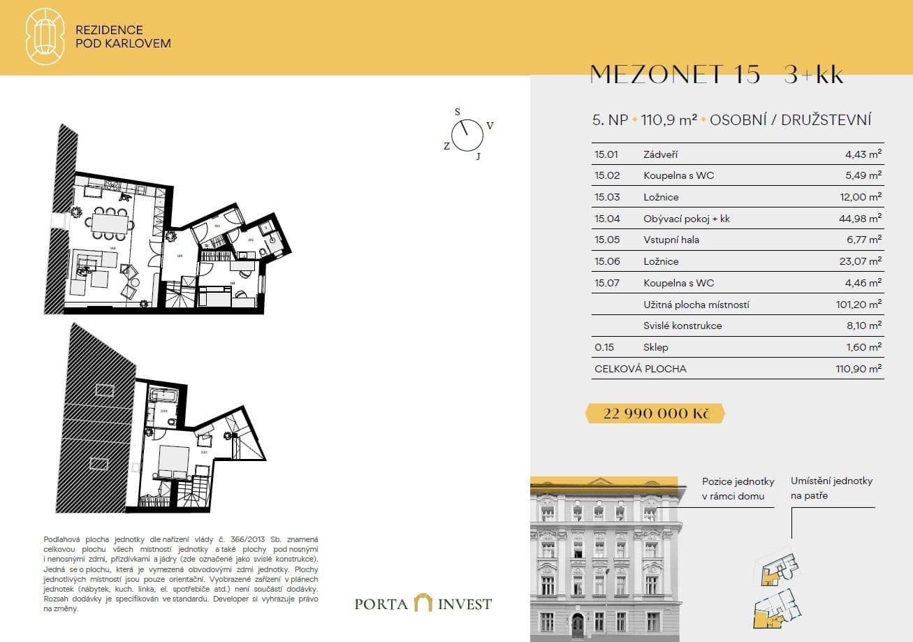 Predaj bytu 3-izbový 109 m², Pod Karlovem, Praha, Praha Predaj bytu 3-izbový 109 m², Pod Karlovem, Praha, Praha