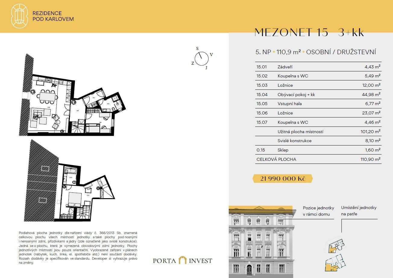 Predaj bytu 3-izbový 109 m², Pod Karlovem, Praha, Praha Predaj bytu 3-izbový 109 m², Pod Karlovem, Praha, Praha
