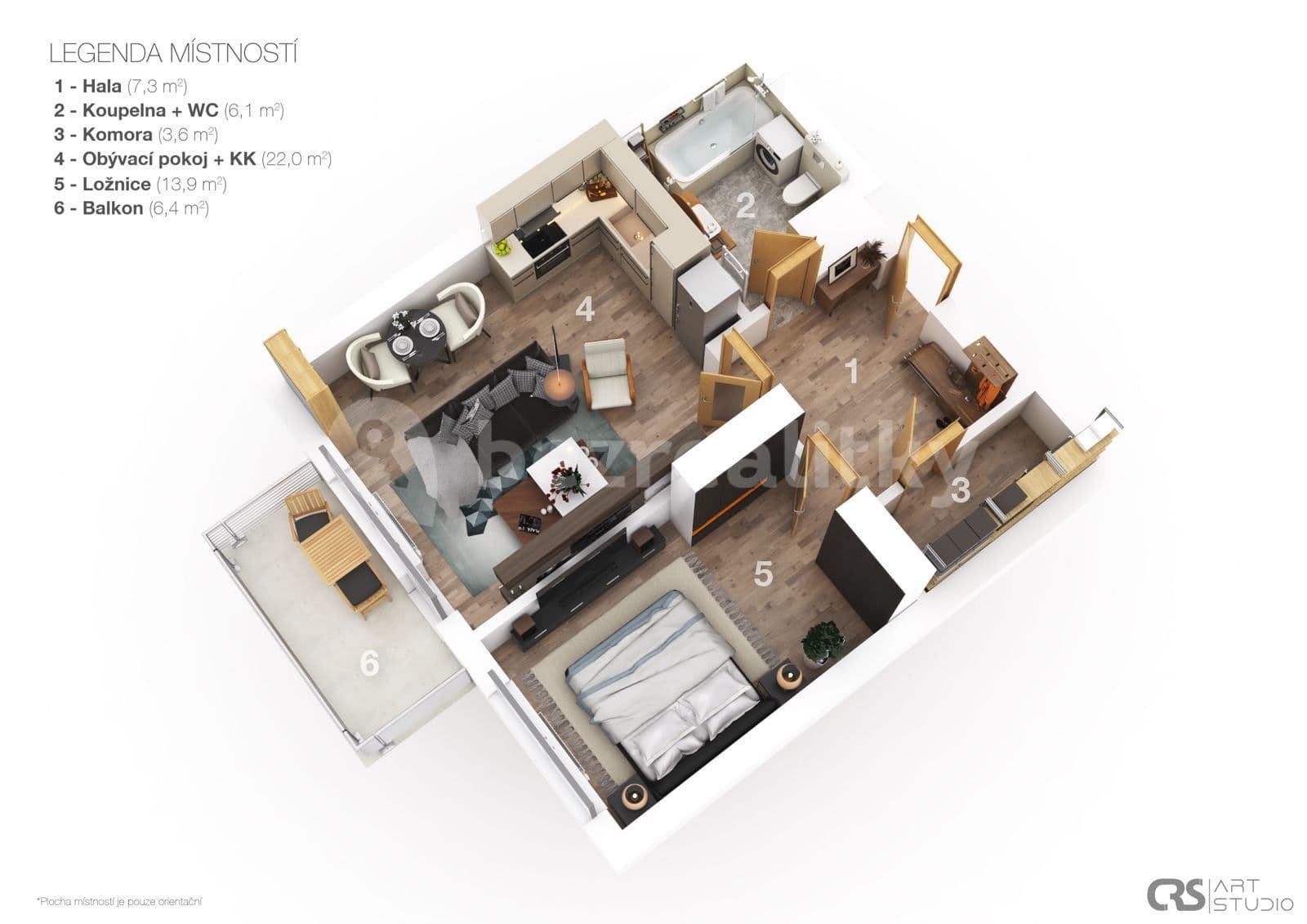 Prenájom bytu 2-izbový 59 m², Kardausova, Praha, Praha Prenájom bytu 2-izbový 59 m², Kardausova, Praha, Praha