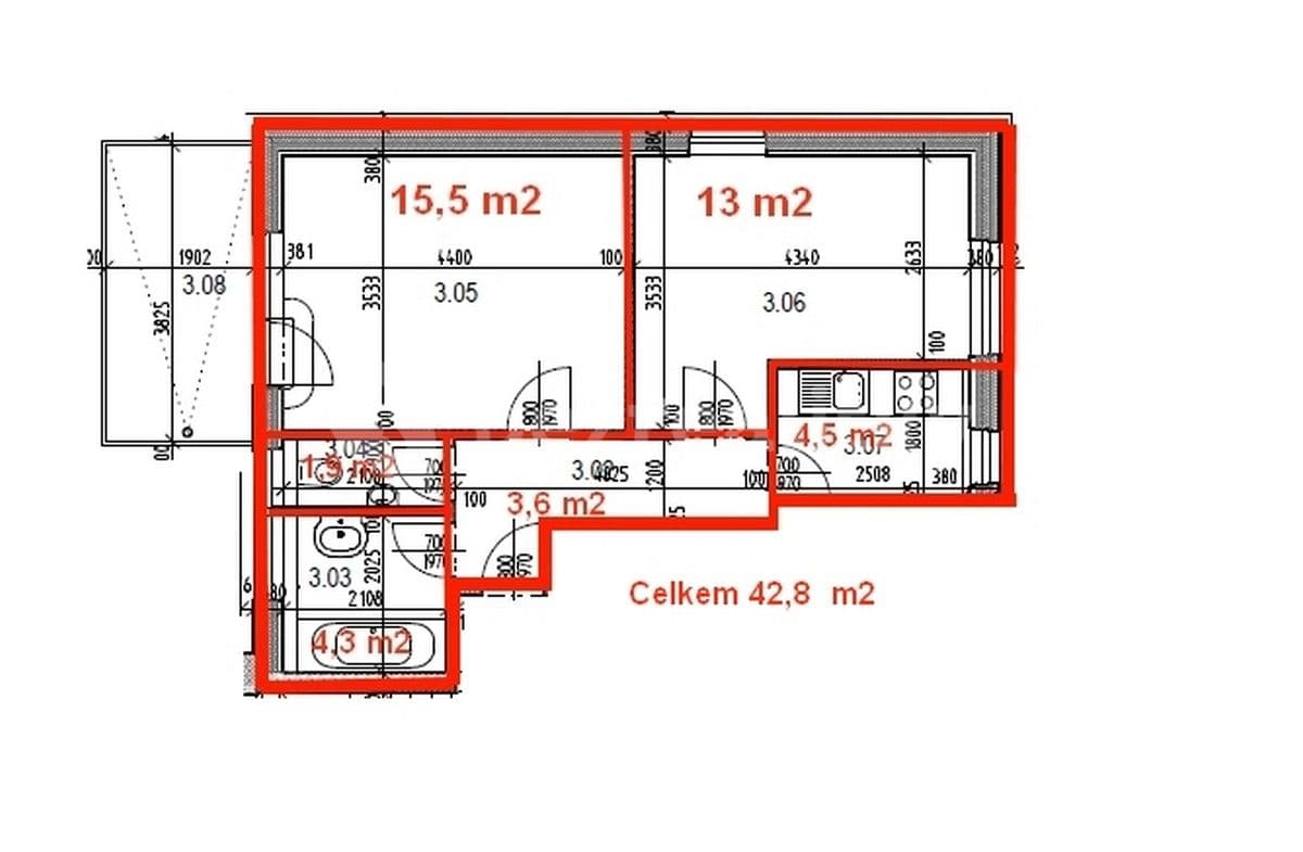 Prenájom bytu 2-izbový 43 m², Počernická, Praha, Praha Prenájom bytu 2-izbový 43 m², Počernická, Praha, Praha