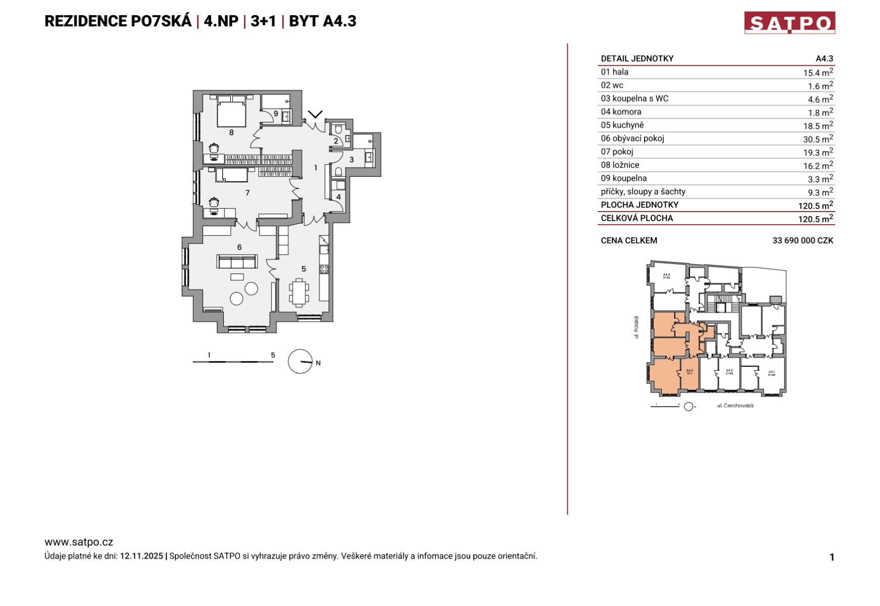 Predaj bytu 3-izbový 120 m², Polská, Praha, Praha Predaj bytu 3-izbový 120 m², Polská, Praha, Praha