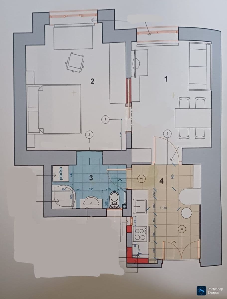 Prenájom bytu 2-izbový 43 m², Bělehradská, Praha, Praha Prenájom bytu 2-izbový 43 m², Bělehradská, Praha, Praha