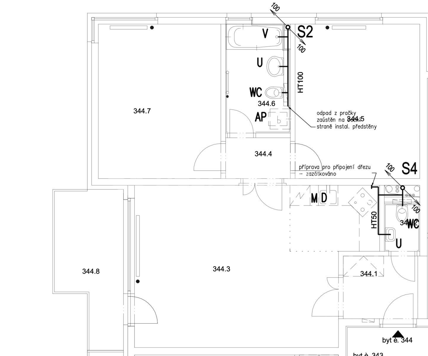 Prenájom bytu 3-izbový 79 m², Nepelova, Praha, Praha Prenájom bytu 3-izbový 79 m², Nepelova, Praha, Praha