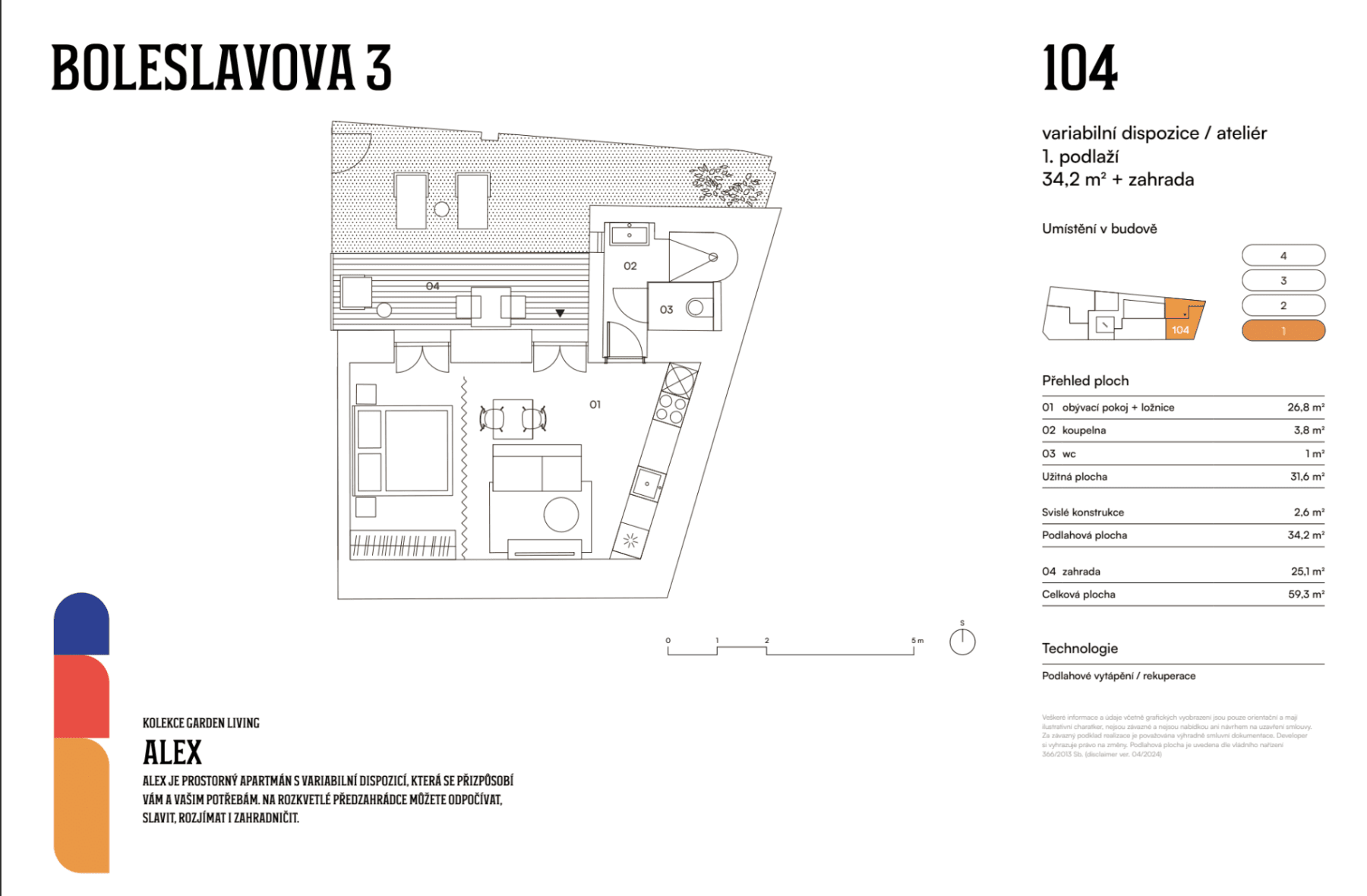 Prenájom bytu 1-izbový 34 m², Boleslavova, Praha, Praha Prenájom bytu 1-izbový 34 m², Boleslavova, Praha, Praha