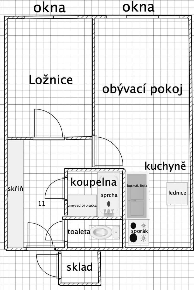 Prenájom bytu 2-izbový 40 m², Teplická, Praha, Praha Prenájom bytu 2-izbový 40 m², Teplická, Praha, Praha
