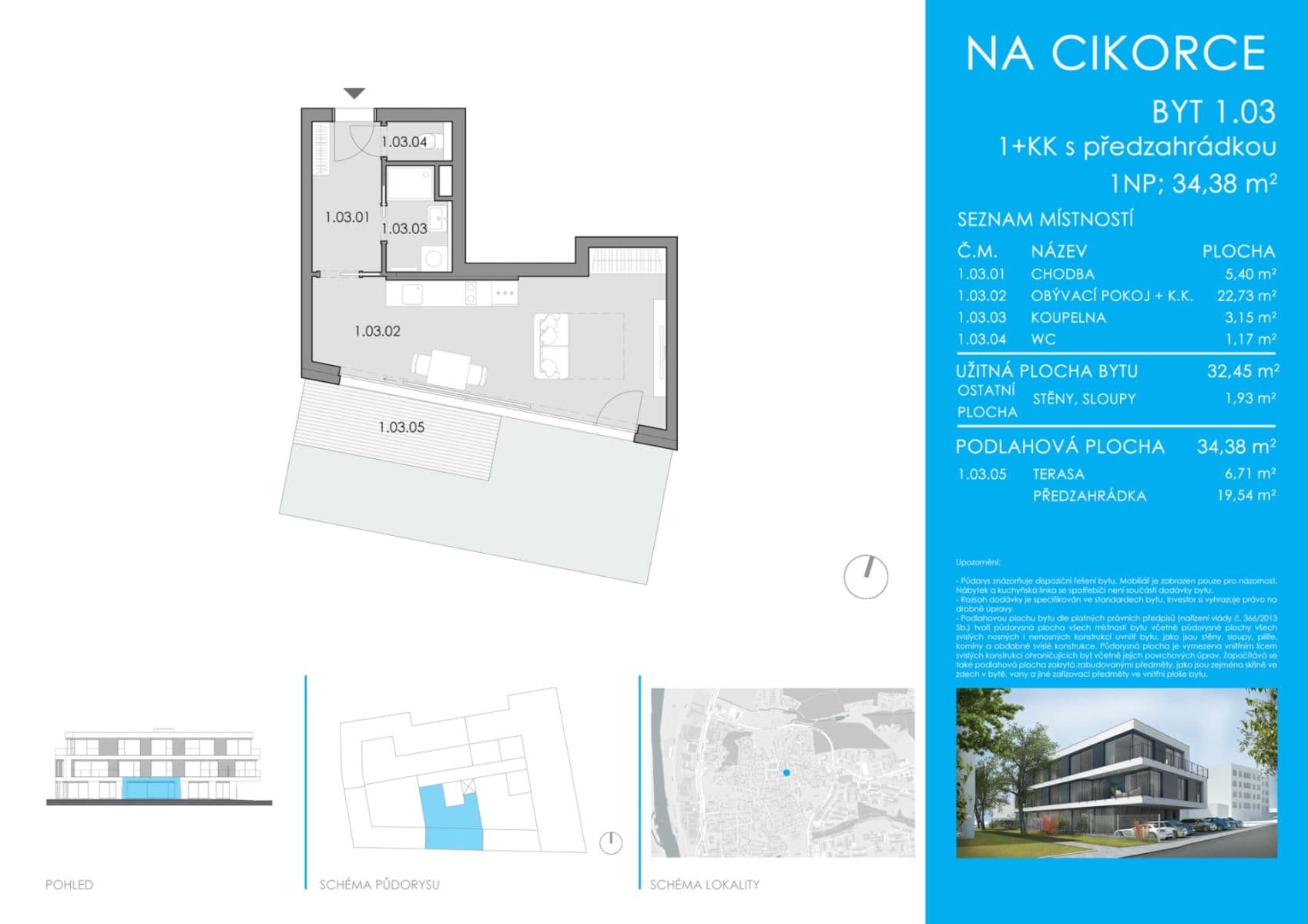 Predaj bytu 1-izbový 34 m², Na Cikorce, Praha, Praha Predaj bytu 1-izbový 34 m², Na Cikorce, Praha, Praha