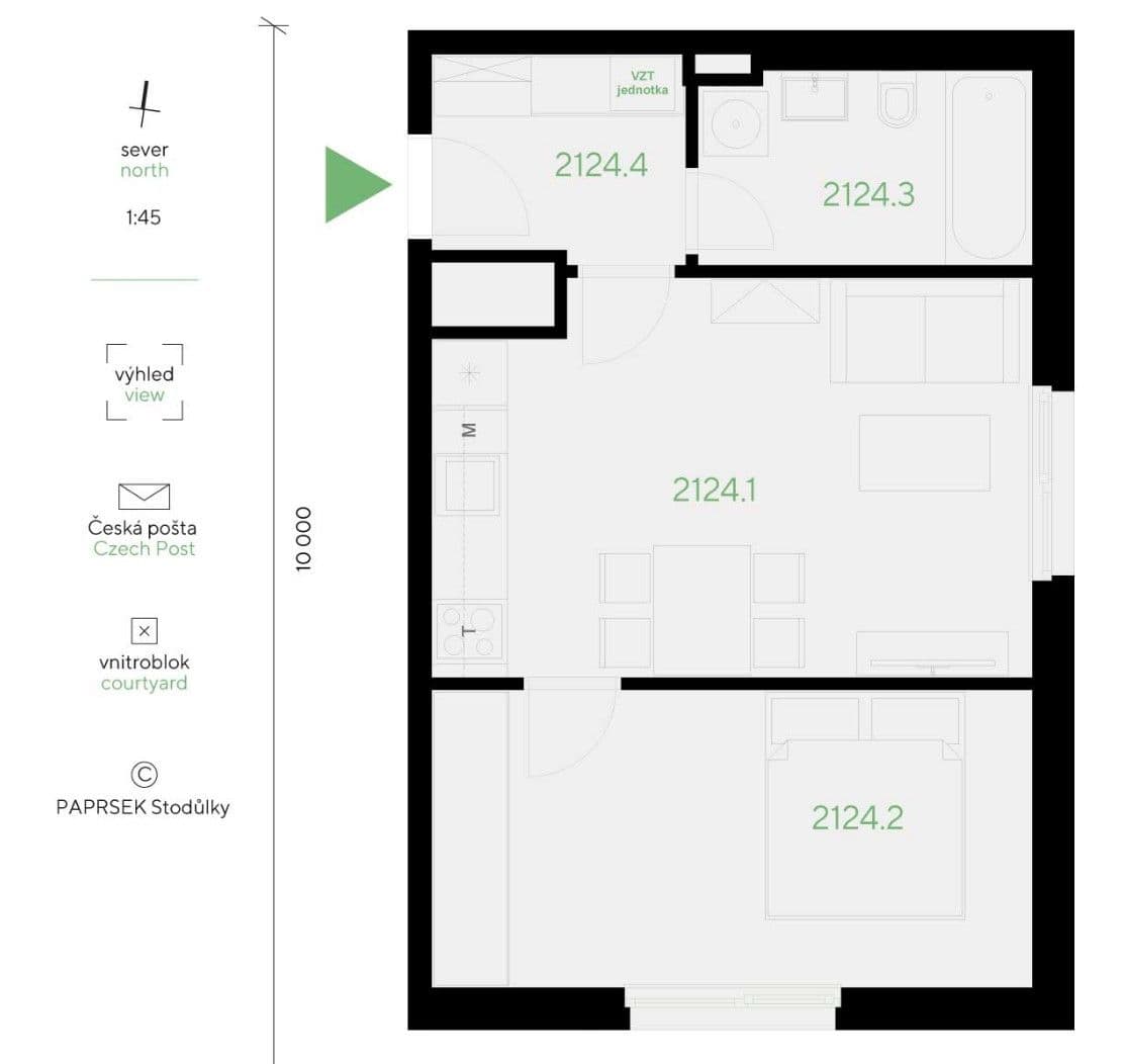 Prenájom bytu 2-izbový 50 m², Hábova, Praha, Praha Prenájom bytu 2-izbový 50 m², Hábova, Praha, Praha