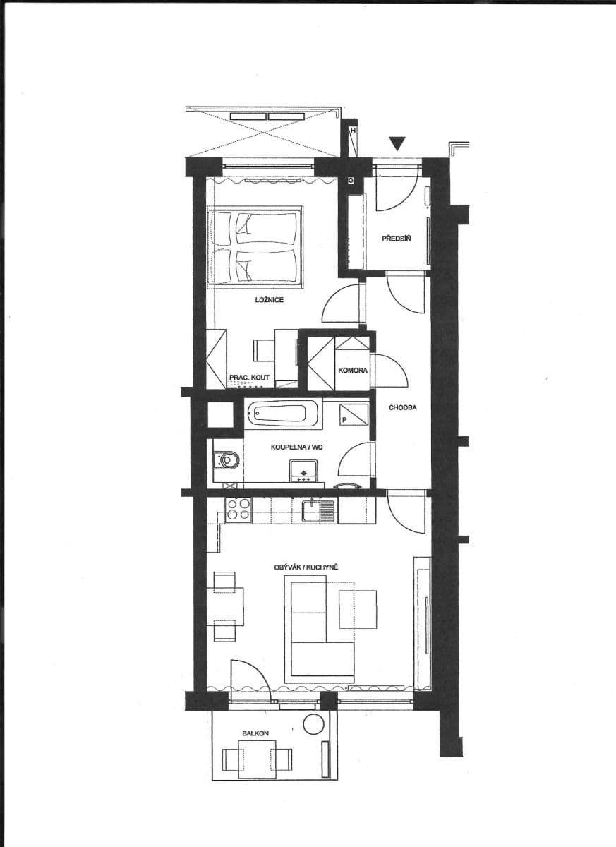 Prenájom bytu 2-izbový 53 m², Huppnerova, Praha, Praha Prenájom bytu 2-izbový 53 m², Huppnerova, Praha, Praha