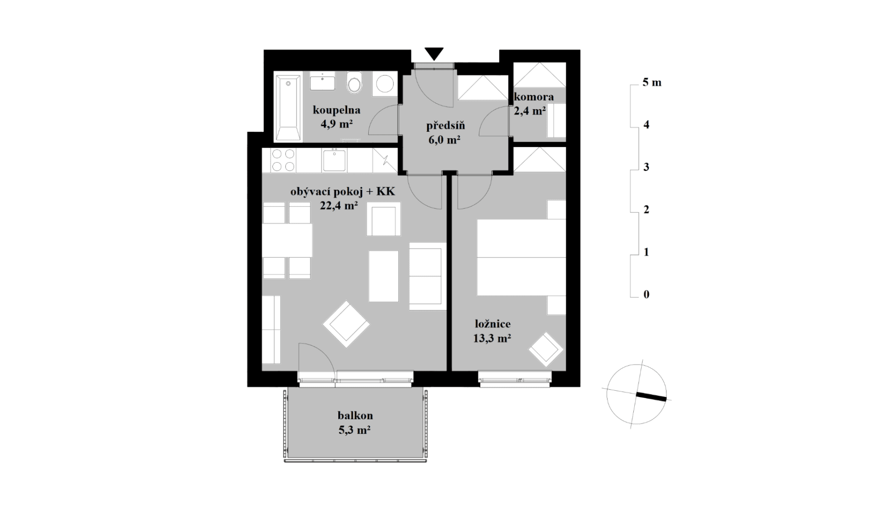 Prenájom bytu 2-izbový 54 m², Sedlářova, Praha, Praha Prenájom bytu 2-izbový 54 m², Sedlářova, Praha, Praha