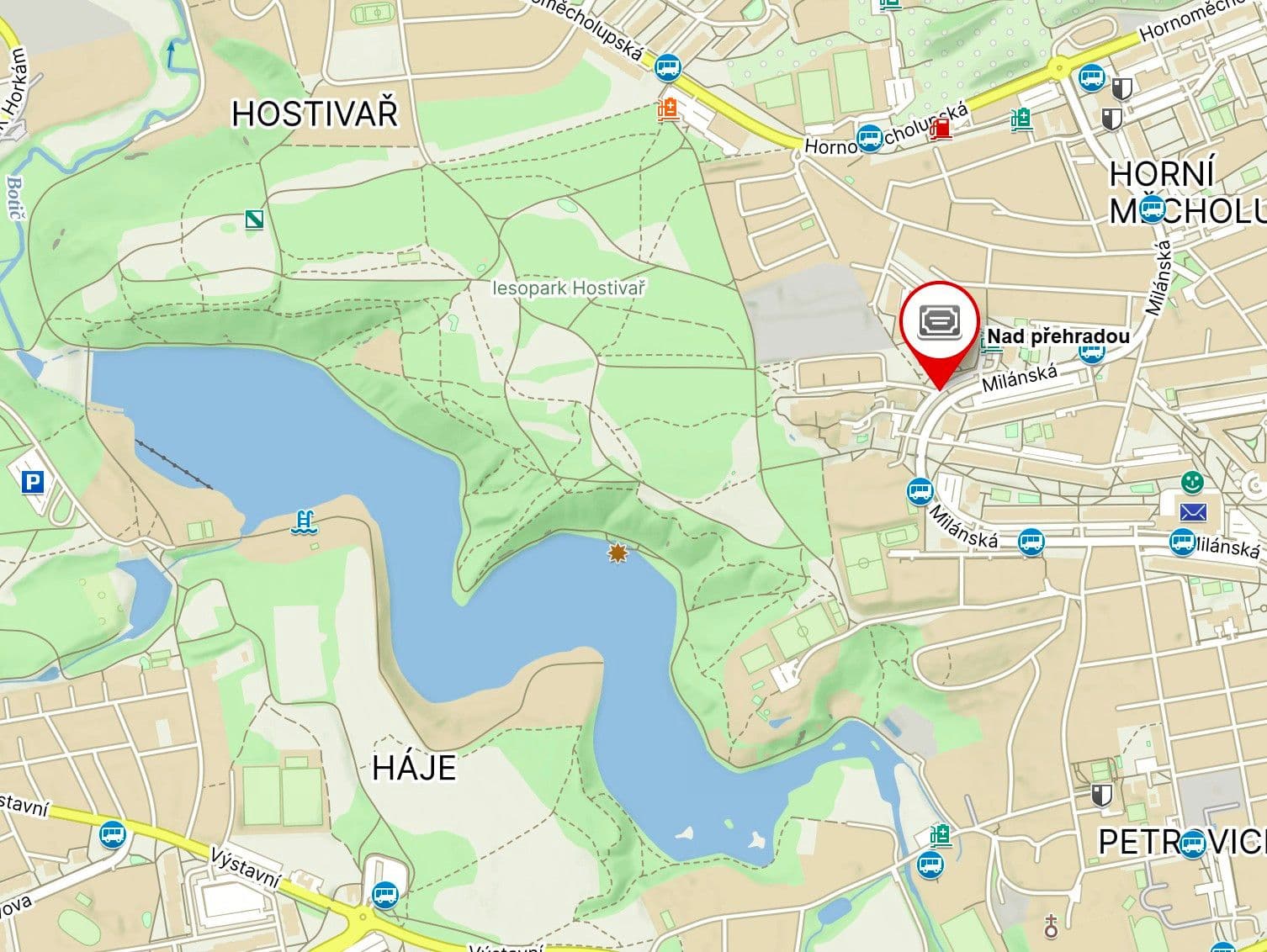 Prenájom bytu 2-izbový 45 m², Nad Přehradou, Praha, Praha Prenájom bytu 2-izbový 45 m², Nad Přehradou, Praha, Praha