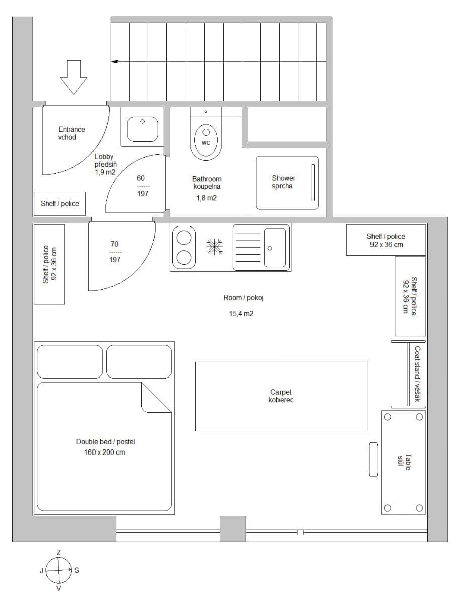 Prenájom bytu 19 m², Ďáblická, Praha, Praha Prenájom bytu 19 m², Ďáblická, Praha, Praha