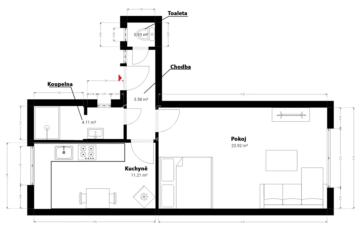 Prenájom bytu 1-izbový 45 m², Jičínská, Praha, Praha Prenájom bytu 1-izbový 45 m², Jičínská, Praha, Praha