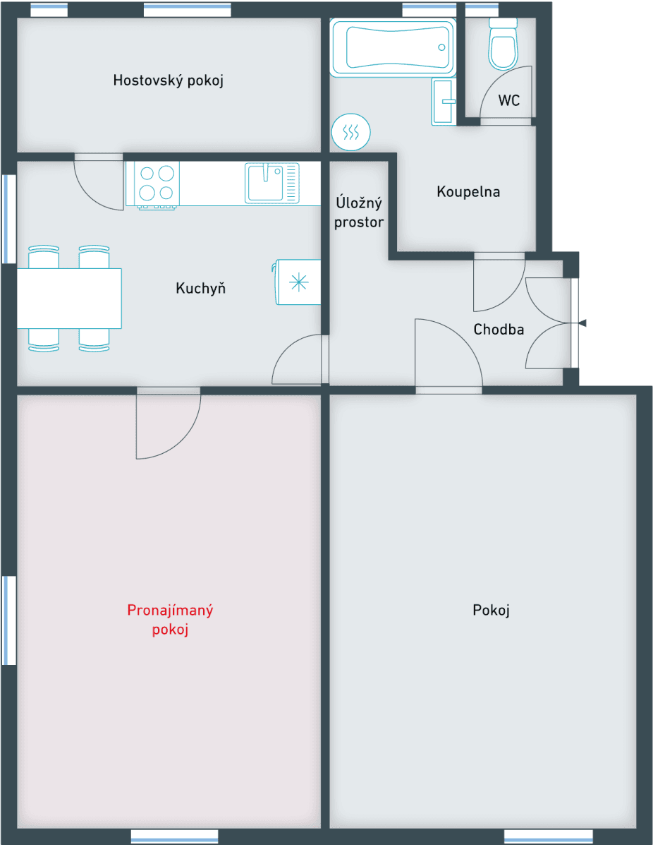 Prenájom bytu 3-izbový 85 m², Nad Rokoskou, Praha, Praha Prenájom bytu 3-izbový 85 m², Nad Rokoskou, Praha, Praha