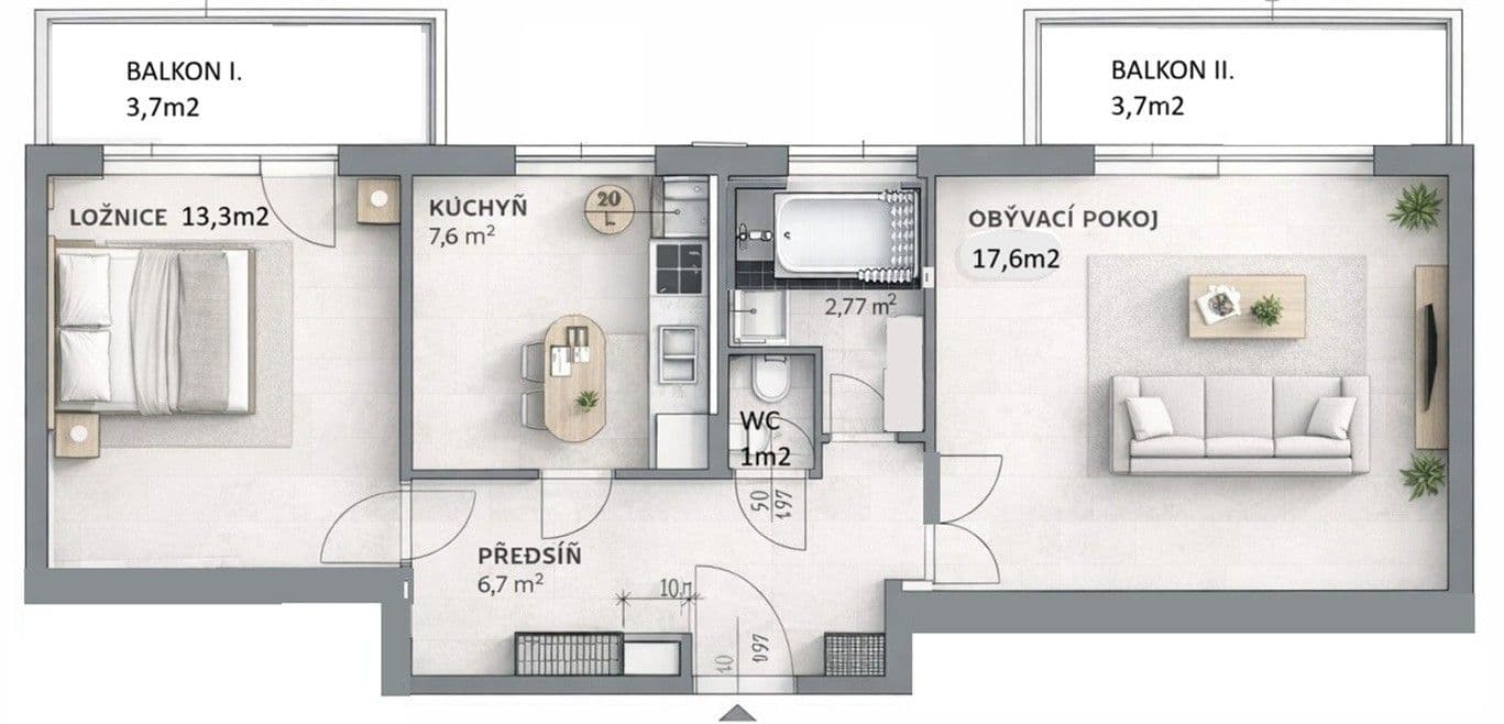Predaj bytu 2-izbový 56 m², Královická, Praha, Praha Predaj bytu 2-izbový 56 m², Královická, Praha, Praha